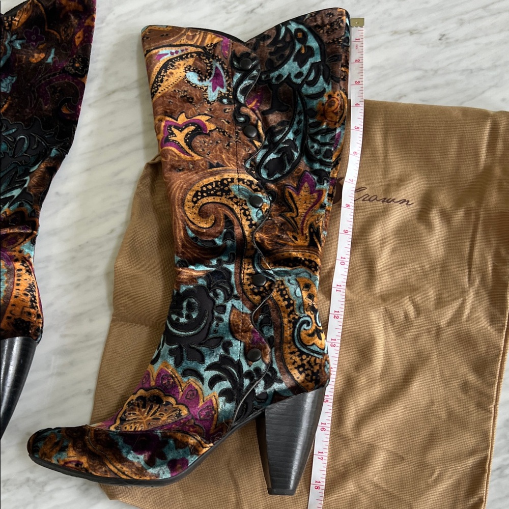BORN CROWN Paisley Velvet Women's Boots - Picture 9 of 9